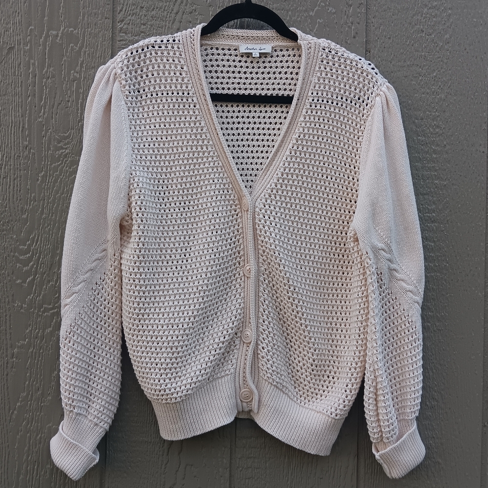 ANOTHER LOVE Cotton Button Cardigan Sweater L
